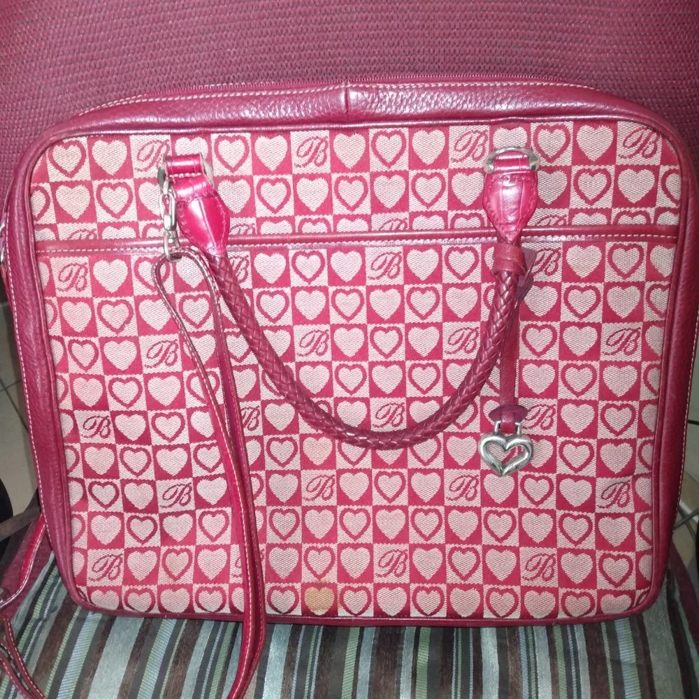 ❤️BRIGHTON Red Heart Laptop Briefcase Crossbody Business Bag with FOB Hangtag